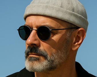 Gorro de estibador hecho a mano de algodón gris claro con estampado de espiga - LISTADO PARA 3030VISION