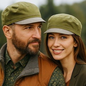 Short Brim Cycling Cap: Army Style Cotton Kepi Hat // Very small sizes available