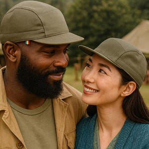 Casquette verte Ranger, Casquette en coton à 5 panneaux