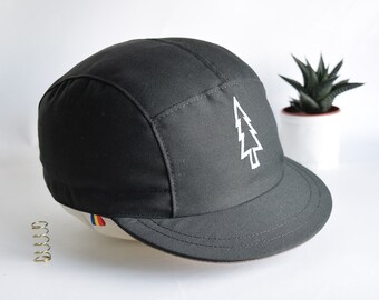 Grey 5 PANEL STRAPBACK HAT Contra-Stitch Plain Blank Cotton Camper retro camp