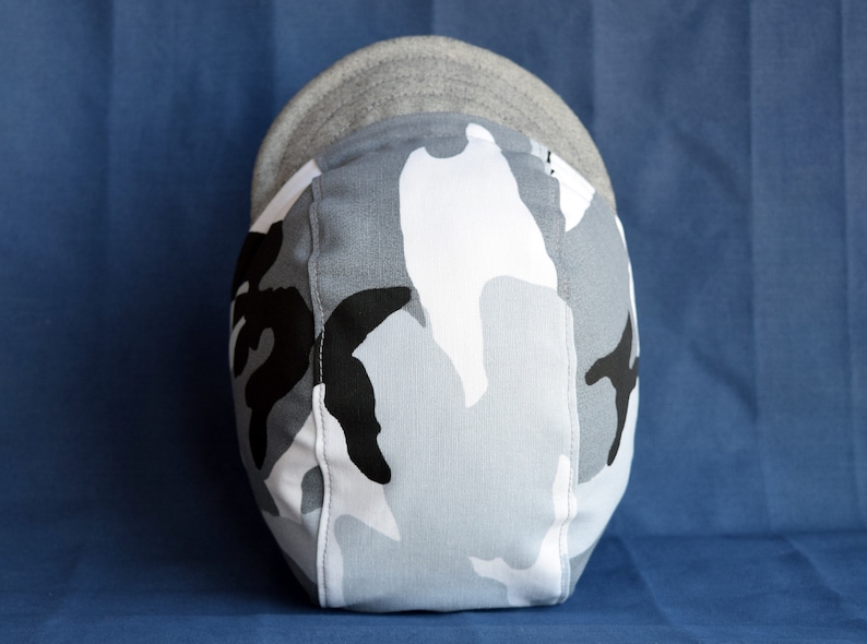 Soft Brim Cycling Cap Winter Camouflage Cotton Cap Grey Etsy