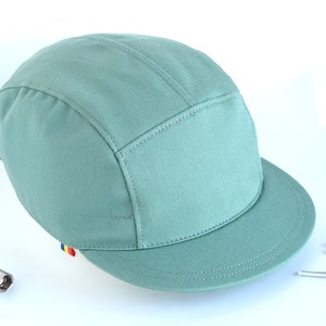 Light turquoise 5 panel hat, Strapback cap, Water repellent fabric