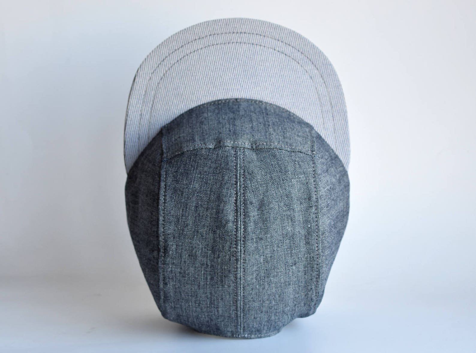 Greyish Blue Snapback Hat Cotton 5 Panel Hat Light Blue Brim - Etsy