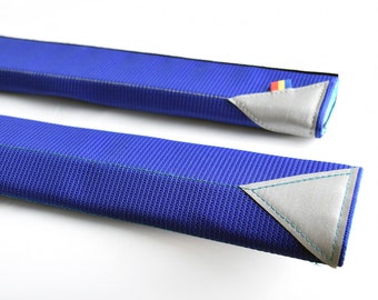 Bicycle frame pad.  Royal blue top tube padding. Bike top tube protector.