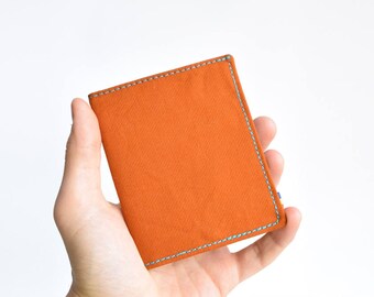 Sienna Brown Cotton Slim Wallet: Upcycled Vegan Minimalist