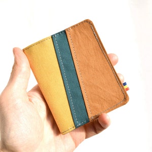 Minimalist vegan wallet, Mens bifold wallet, Vegan slim wallet image 1