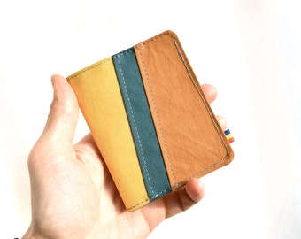 Minimalist vegan wallet, Mens bifold wallet, Vegan slim wallet