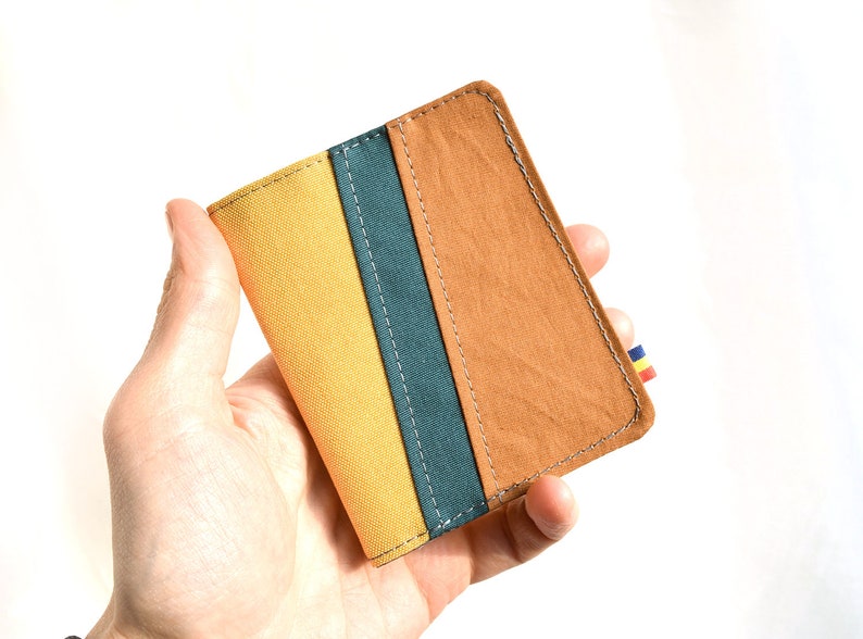 Cartera vegana minimalista, Cartera plegable para hombre, Cartera vegana delgada imagen 1
