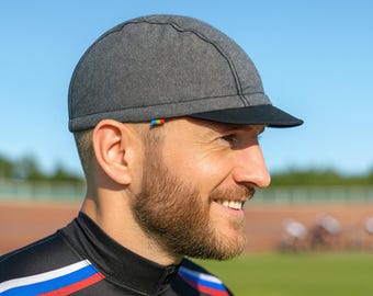 Berretto Da Ciclismo A Scacchi Bianco E Nero - Fatto A Mano In USA - Taglia Unica S-M-L