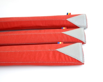 Dark Red Bicycle Frame Pad: Handmade Polyester Top Tube Protector