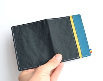 Cartera plegable vegana, gris oscuro, verde oliva y azul verdoso - FatBoy