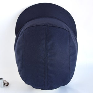 Chapeau bleu marine à lanières, chapeau en coton à 5 panneaux, casquette à bord moyen image 3