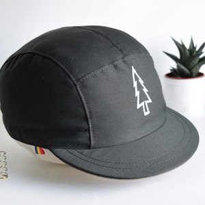 Navy blue cotton snapback hat Embroidered 5 panel hat Cat drawing cap Cat embroidery