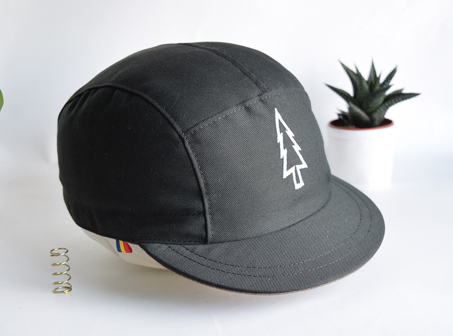 Embroidered 5 Panel Hat Pine Tree 