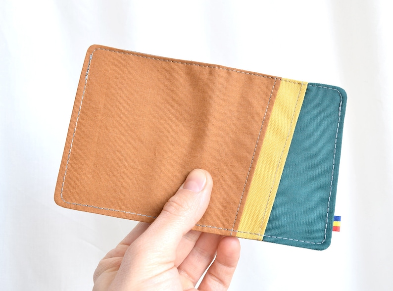 Cartera vegana minimalista, Cartera plegable para hombre, Cartera vegana delgada imagen 3