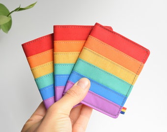 Cartera vegana arcoíris para mujer y hombre, cartera minimalista con motivo del orgullo gay