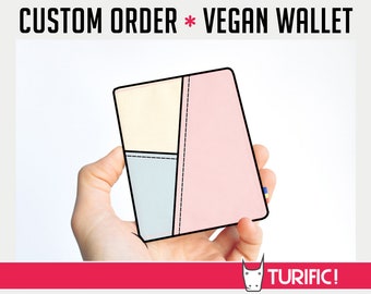 Cartera vegana personalizada para mujeres y hombres, cartera minimalista delgada y plegable.