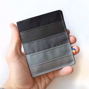 Portefeuille végétalien arc-en-ciel gris pour homme et femme