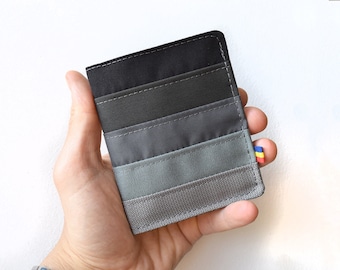 Gray rainbow vegan wallet for men and women