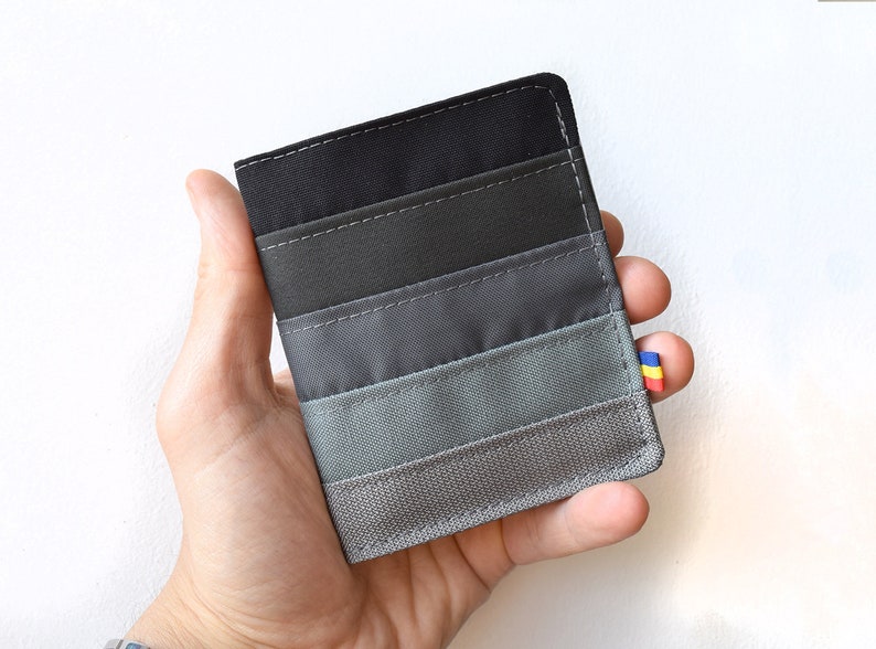 Gray rainbow vegan wallet for men and women image 1