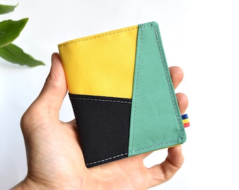 Jamaica vegan wallet, Bifold minimalist wallet, Slim wallet for him and her