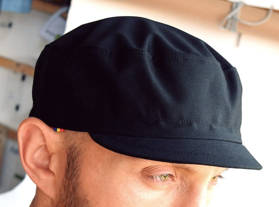 All Black Cycling Hat Army Style With a 