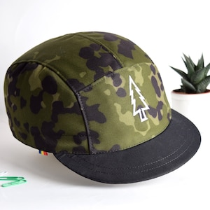 Navy blue cotton snapback hat Embroidered 5 panel hat Cat drawing cap Cat embroidery