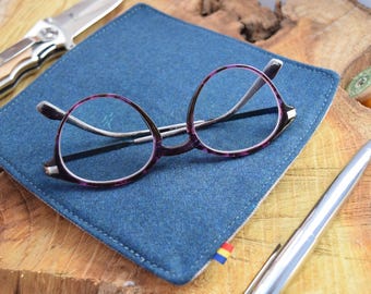 Teal Wool EDC Hank, Microfiber Backing, Handmade 16x16cm