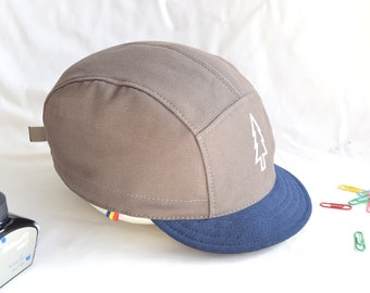 Soft brim 5 panel hat with pine tree embroidery