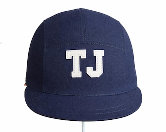 Personalized 5 panel cap, cotton strapback hat with custom patch, sizes S M L