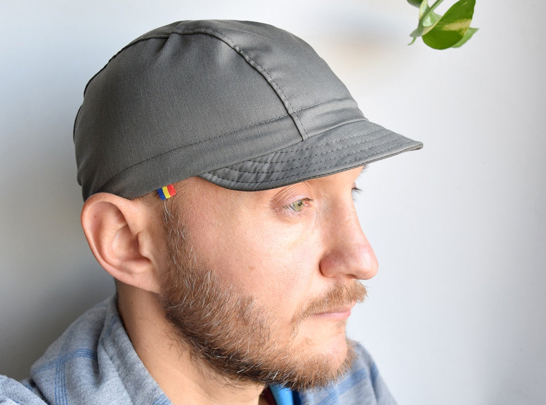 Military Grey Cycling Cap: Handmade Soft Brim Cotton Hat Canada