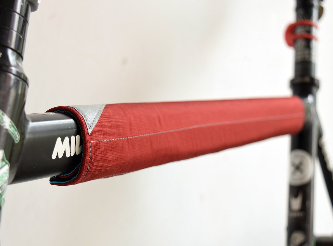 Dark Red Bicycle Frame Pad. Top Tube Padding. Bike Top Tube Etsy
