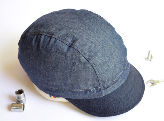 Blue Soft Brim Cycling Cap Cotton Cap 