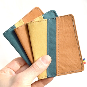 Cartera vegana minimalista, Cartera plegable para hombre, Cartera vegana delgada imagen 2