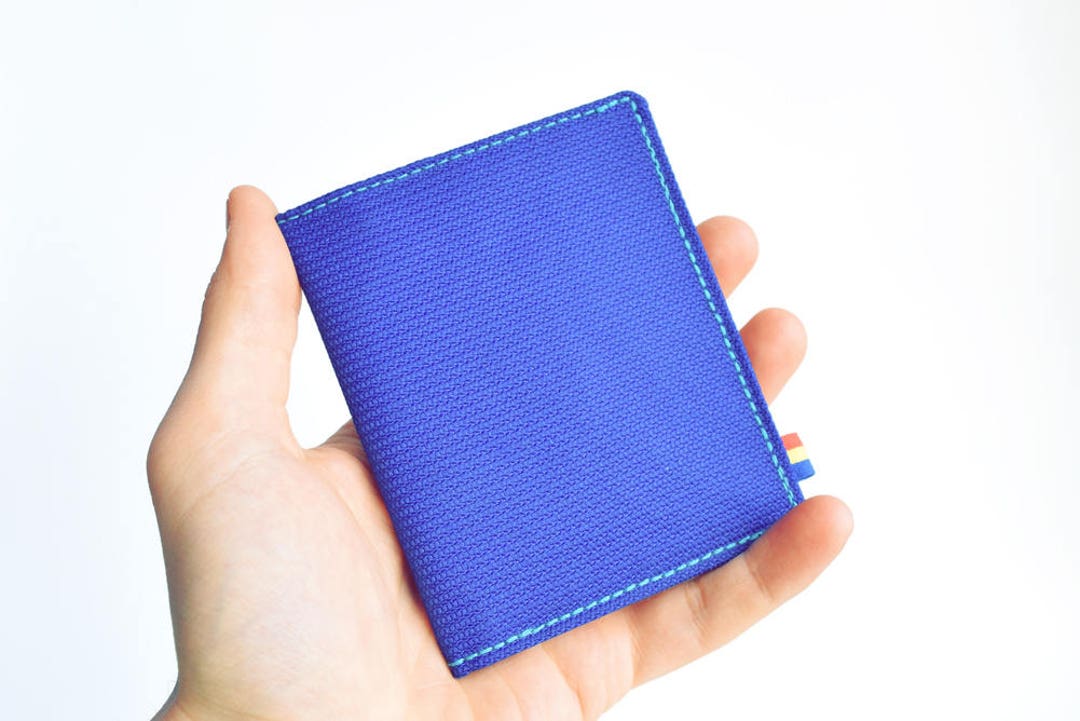 PORTER×BLUE BLUE INDIGO RIPSTOP WALLET Cordura Vegan Wallet. Mens Bifold Wallet. Slim Wallet. Thin