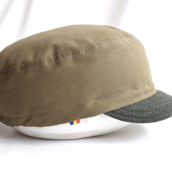 Chapeau militaire vert crocodile à bord doux, casquette en coton faite à la main