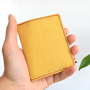 Billetera delgada para mujer, Billetera amarilla, Billetera minimalista para mujer, Billetera vegana, Billetera de mujer, Billetera vegana delgada, Cordura, Billetera plegable delgada