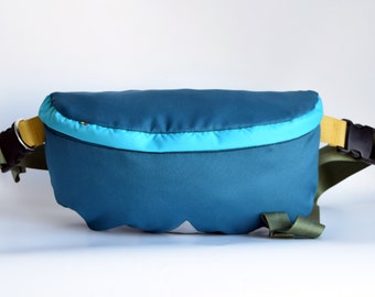 Teal cordura fanny pack, Travel waist pack, Perfect for cycling