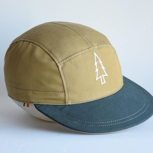 Embroidered Pine Tree 5 Panel Cap - Handmade Snapback