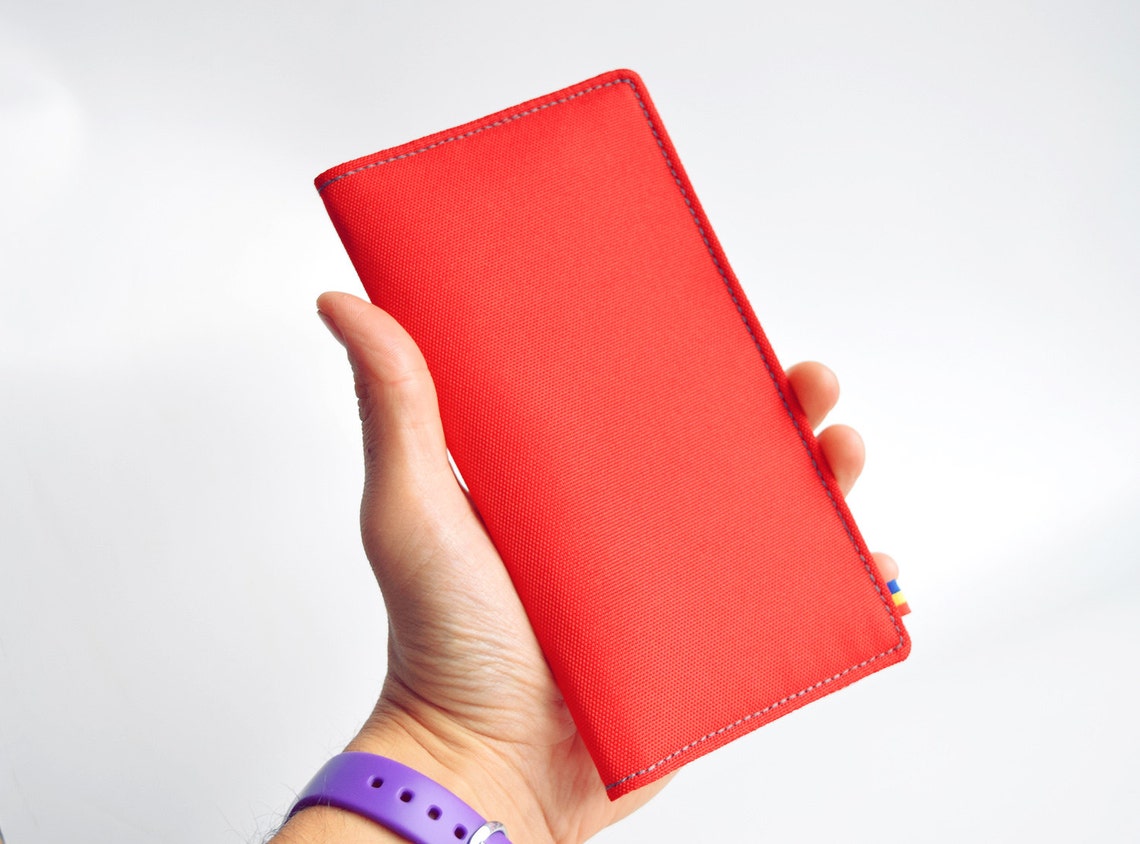 Red Vegan Wallet Bifold Wallet Minimalist Wallet Womens Etsy