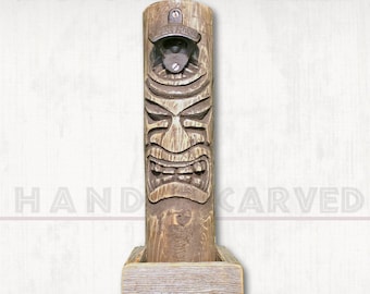 Tiki Beer bottle opener, bottle opener, beer bottle opener, groomsmen gift, Tiki, Tiki Bar, for him, bar accessory