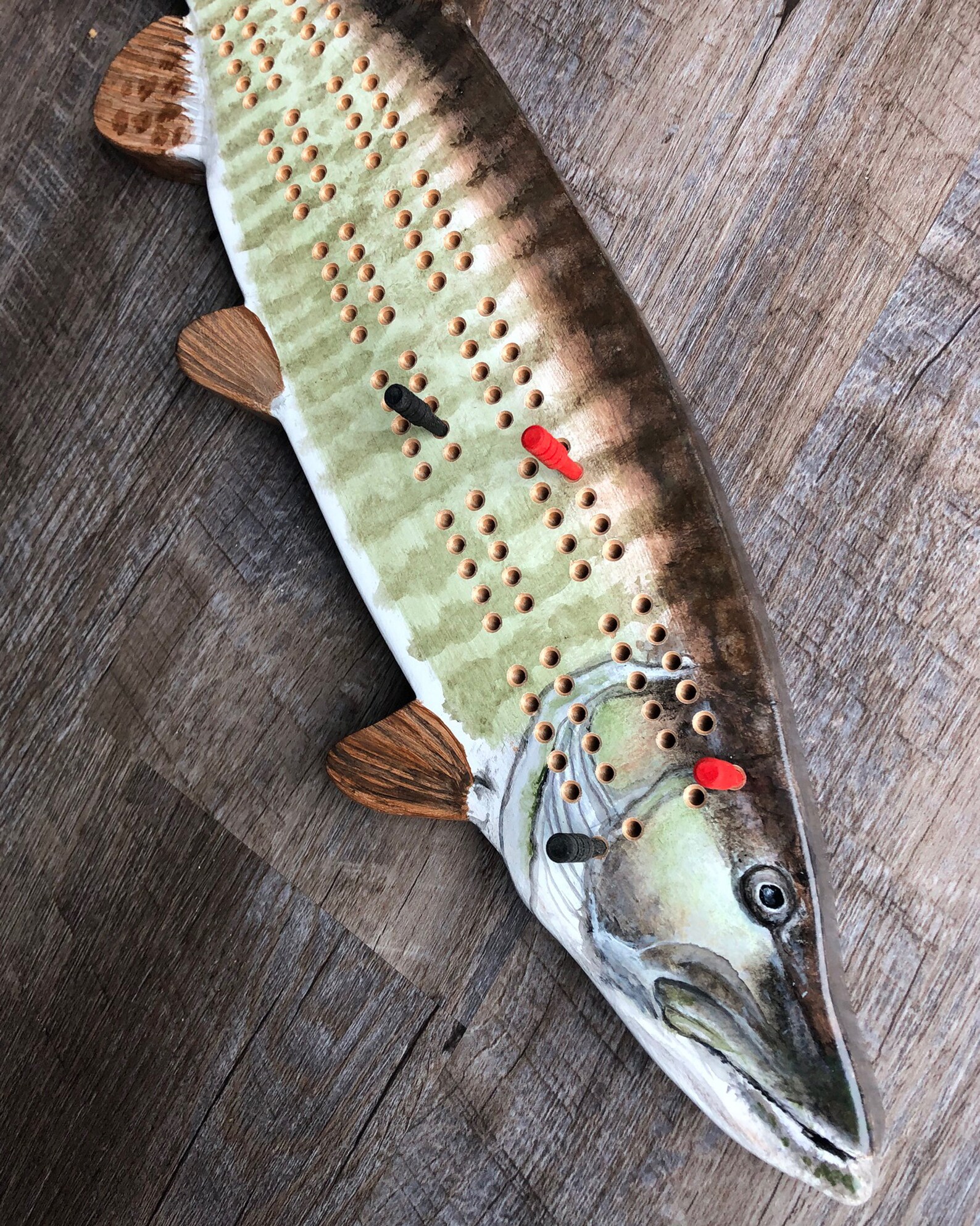 Handcrafted Fish Cribbage Board Etsy