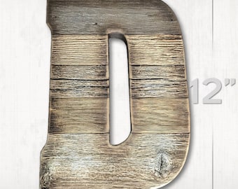 12" Reclaimed Letter. A to Z. 0 to 9. Rustic Letter. Marquee Letter. Wood Letter. Barnwood Letter