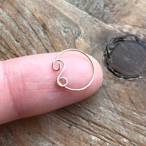 20/22/24 gauge 14k gold filled cartilage super thin hoop-septum nose ring tragus rook daith conch piercing-snake spiral
