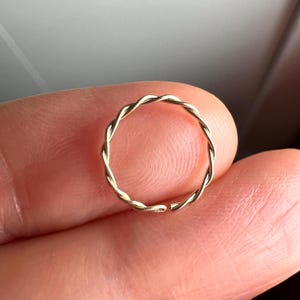 Braided Twisted Rope ear nose ring - 14K Gold Filled or Sterling Silver  20/22 Gauge