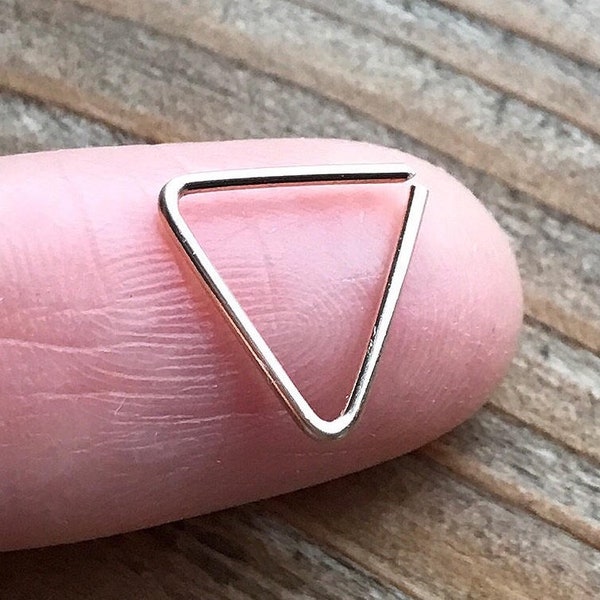 14k rose gold/gold filled-925 sterling silver triangle earring-daith tragus septum cartilage helix dainty piercing lobe for men