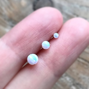 1.2mm/16gauge-1.0mm/18 gauge-2/3/4mm 14k gold/rose gold filled white fire opal-Bioflex Labret Monroe Lip Jewelry-Helix/Daith/tragus piercing