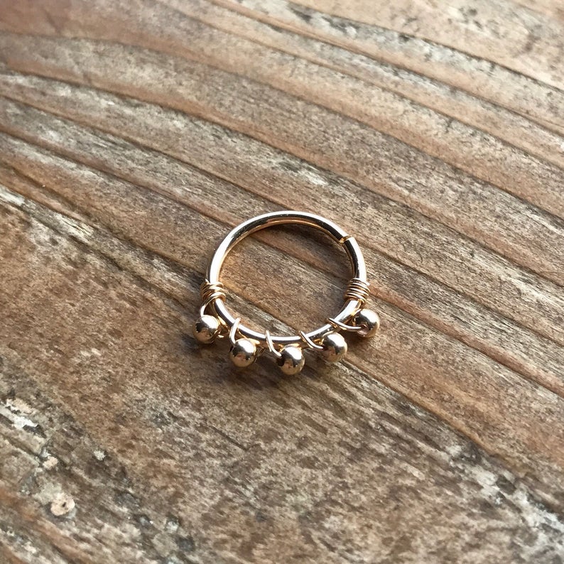 18/20/22/24 Gauge 14k Gold Filled Cartilage Thin Hoop With 5 Etsy