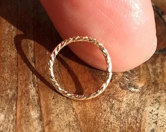 20gauge /0.8mm-14k gold/rose filled-925 sterling shimmering diamond cut ring-cartilage/tragus/rook/daith/helix/snug earring nose ring hoop