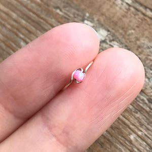 Super thin 14k gold/rose gold filled-925 sterling silver 6/7/8/9/10mm cartilage/tragus/rook/daith/helix/snug/earring/nose ring fire opal